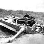 2-AD-EUCMH-Operation Husky-Sicily-1943-WWII SICILY, 1943. Debris left in the wake of the Allied invasion of Sicily. Destroyed Mark VI-1 Tank