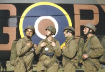 1st Canadian Parachute Battalion – Birth of an Elite – WW2 Men of the Airborne Division adjusting their harness alongside Armstrong Whitworth Whitley `PX-G' of No 295 Squadron, Royal Air Force.