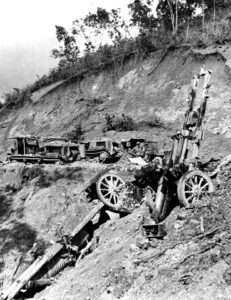 Abandoned-Japanese-equipment-on-the-road-to-Tamu-1944
