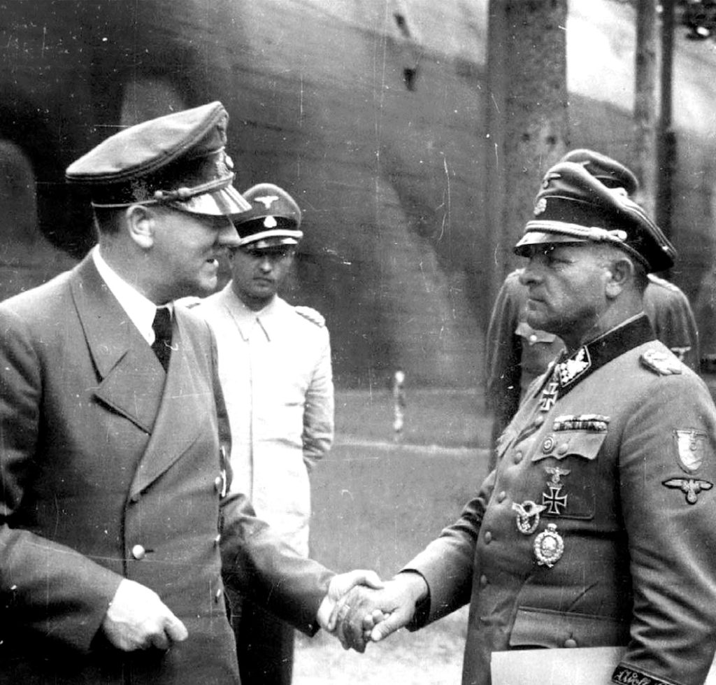 Adolf Hitler, Hermann Fegelein and Josef Sepp Dietrich, Rastenburg 1944