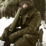 Pvt Taylor, Machine gunner in the US 7th Armored Division – St Vith, December 1944 (Colorized by Johnny Sirlande)