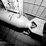 A bomb sits near one of the bomb bay door during a media flight on the Liberty Foundation’s WWII B-17 Flying Fortress Madras Maiden (Rocky Mountain Metropolitan Airport)