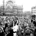 [ANTWERP] Antwerp had been liberated by the Allies on 3 September, 1944. British troops are shown here supervising German prisoners.