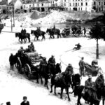 United States artillery crews and horses during the Battle of Château-Thierry in World War I