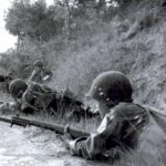 Fox Company troopers progressing between La Motte and Trans en Provence, August 15, 1944