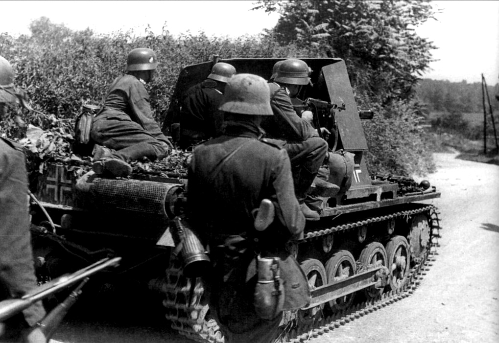 Illustration - German Troops and Armor reacting to an attack Illustration - German Troops and Armor reacting to an attack