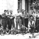 Maquis Members from Levens posing for a photo in the front of the Scribe Hotel in Nice, August 29 1944