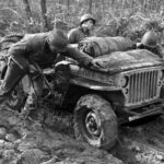 Jeeps, workhorses of the Allied armies around the world, were used to evacuate the wounded in and around Aachen