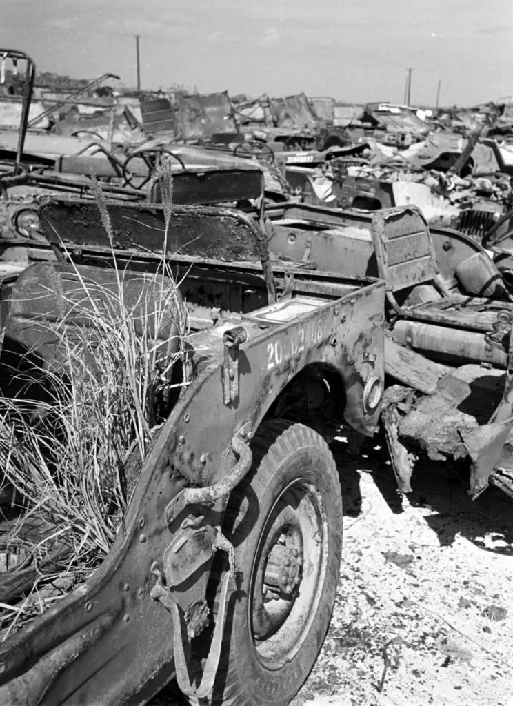 US Army Jeep Graveyard on Okinawa (Opened in 1945) Photo 1949