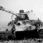 A Mark VI-2 King Tiger of the 506-HPB destroyed (Illustration)