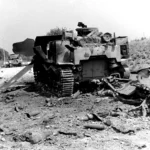 Destroyed German armor in France, summer 1944
