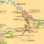 Map – Eure and Seine Rivers Operations – 5th Armored Division