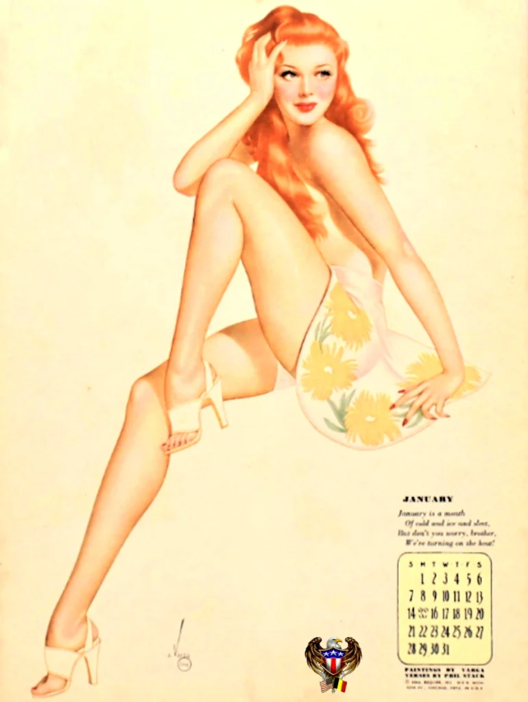 January 1945 Varga Calendar