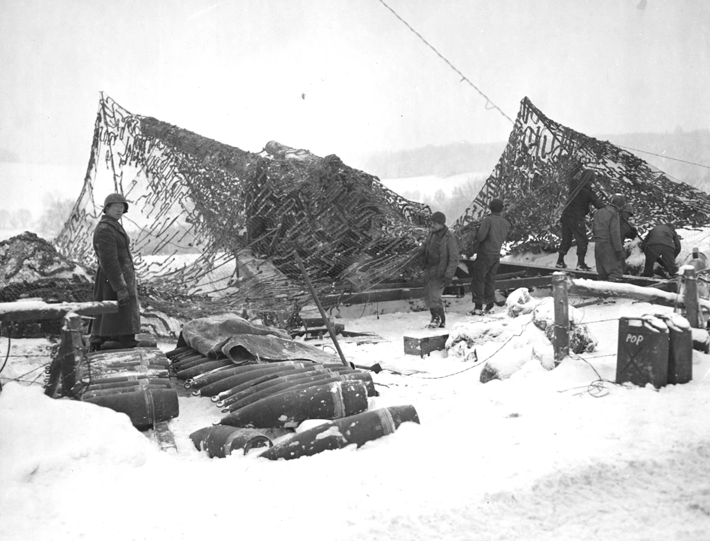 Artillery for Support - 8 inch caliber howitzer (204.3MM) Belgium January 1945