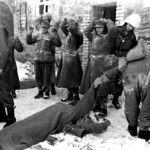 German Prisonners of War (captured & saved) durin g the battle of ther Bulge in Belgium January 1945