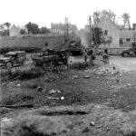 08-Activity at the crossroads in Saint-Laurent-sur-Mer Normandy – June 1944