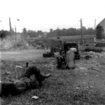 09-Activity at the crossroads in Saint-Laurent-sur-Mer Normandy – June 1944