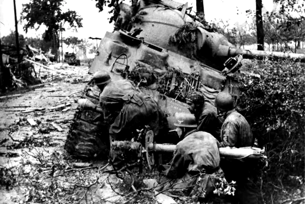 Destroyed M-4 Sherman in Normandy June 1944