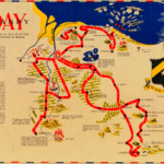 Normandy,; France, June 6, 1944, D-Dayand the landing map of the 743rd Tank Battalion France 1944