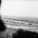 Frankreich, Strand mit Panzersperren