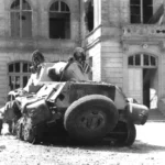 SD.KFZ 234-2 Puma destroyed at Caumont town hall June 12 1944