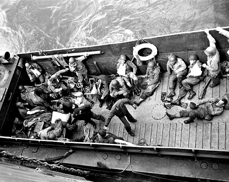 US Coast Guard LCP evacuated casualties from the D-Day invasion beaches in Normandy