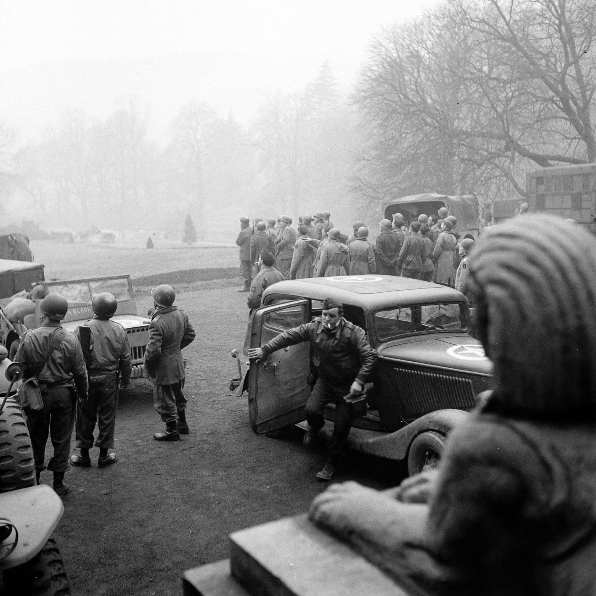 Picture taken at a field CP near Malmedy, Belgium during the opening days of the Battle of the Bulge - December 1944