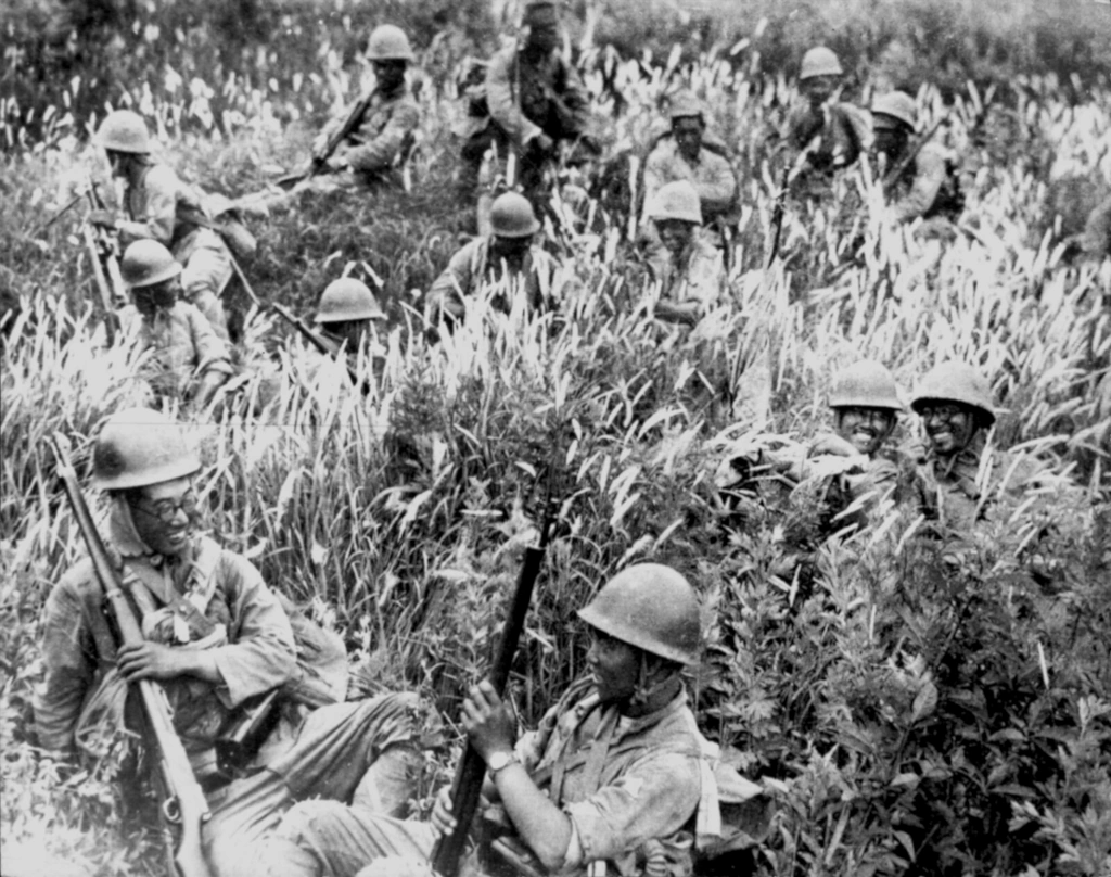 Japanese troops taking a break somewhere in the Pacific Theater - 1944