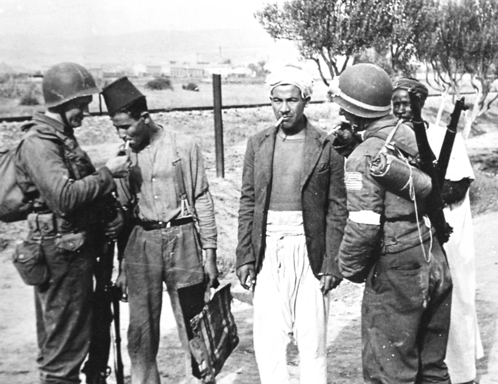 Operation Torch, November 1942. Americans in friendly contact with North African natives, November 18, 1942 Operation Torch, November 1942. Americans in friendly contact with North African natives, November 18, 1942