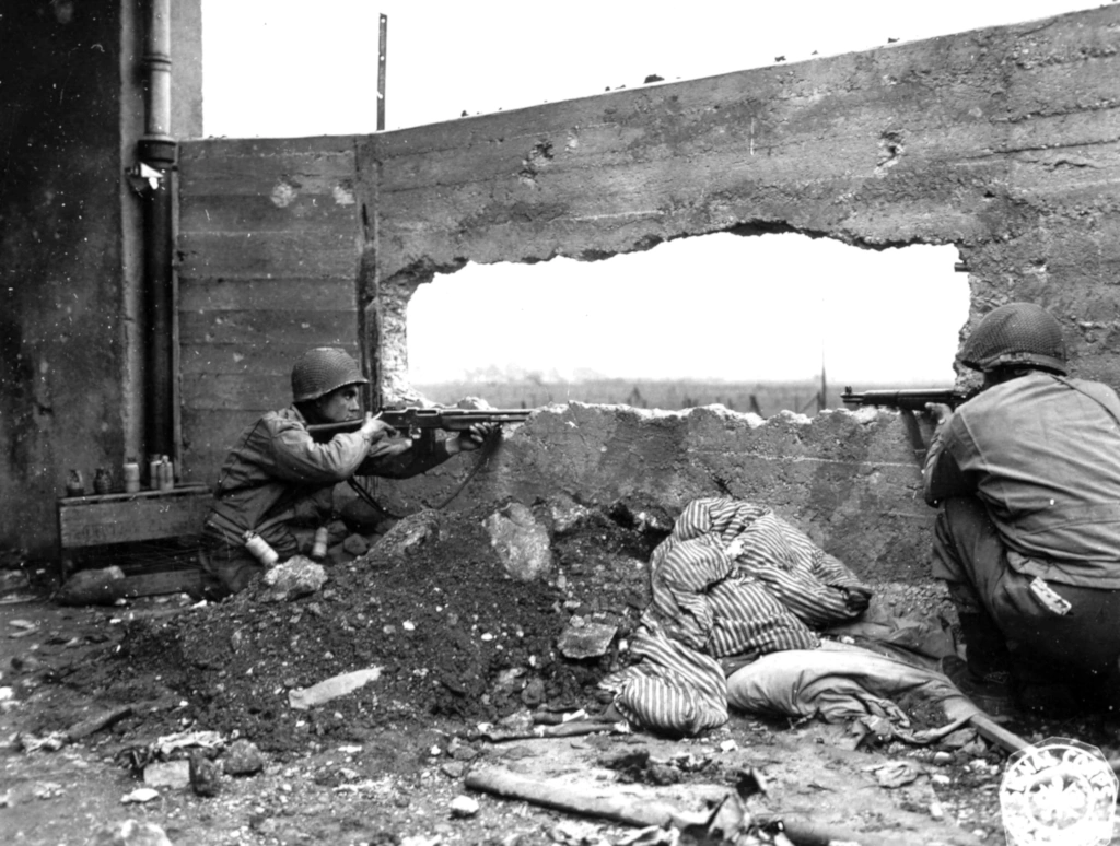 Pfc Lawrence Hoyle, left and Pvt Andrew Fachak right 103-ID Dec 1944 Pfc Lawrence Hoyle, left and Pvt Andrew Fachak right 103-ID Dec 1944
