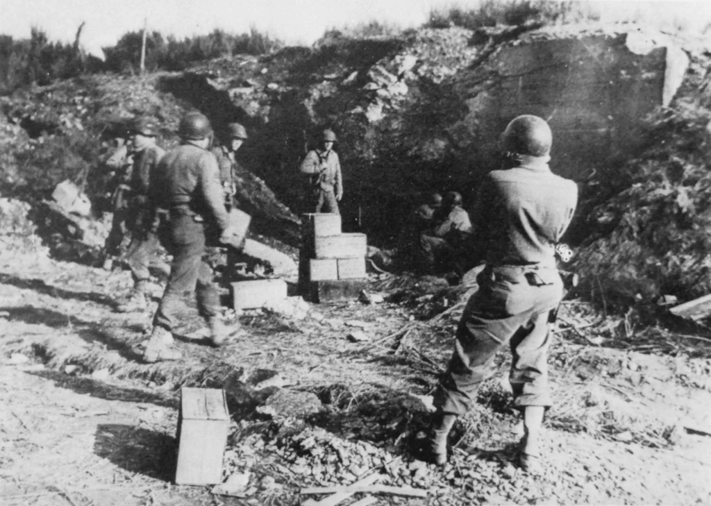 US Engineers blowing up a captured bunker on the Siegfried Line south of Aachen US Engineers blowing up a captured bunker on the Siegfried Line south of Aachen