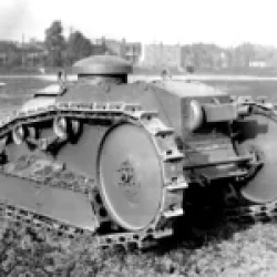 A Ford Model 1918 Light Tank, weighing 3 tons it was armed with a single .30 calibre machine gun