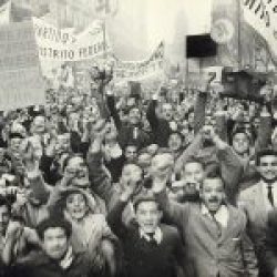Crowd Of Peron Supporters Shouting