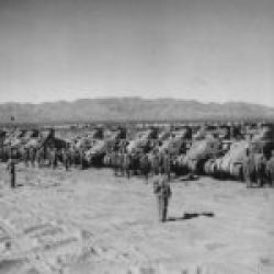 Crews_lined_up_by_M3_at_Indio_CA_Desert_Training_Center_1942