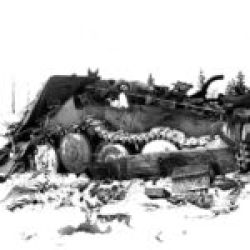 German destroyed armored vehicle – Battle of the Bulge – December 1944