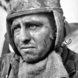 In Memoriam – Portrait of American tanker Sgt. John Parks during the Battle of the Bulge, December 1944. Parks was killed in action days after this photo was taken, age 25