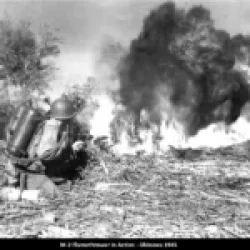 M-2 Flamethrower in action – Okinawa 1945