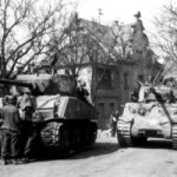 M4A3E2 and M4A3(76)W of the 37th Tank Battalion, 4th Armored Division, Germany 26 March 1945