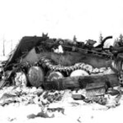One of the tanks destroyed by the Artillery