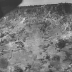 Soldiers of the 382nd Infantry Regiment, 96th Infantry Division, inched up a hill against heavy Japanese resistance during the final days of the Battle of Okinawa (AUSF-NARA)