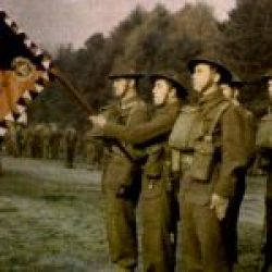 Standard passing to Czechoslovak 1-st. Infantry Battalion, Great Britain, 1940