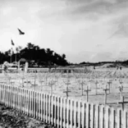 The 96th Infantry Division Cemetery in Okinawa in June 1945