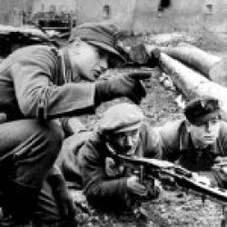 Volksturm Battalions made of old men were also trained in the end of 1944