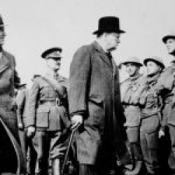 Winston Churchill visits Czechoslovak brigade, England 1940-02